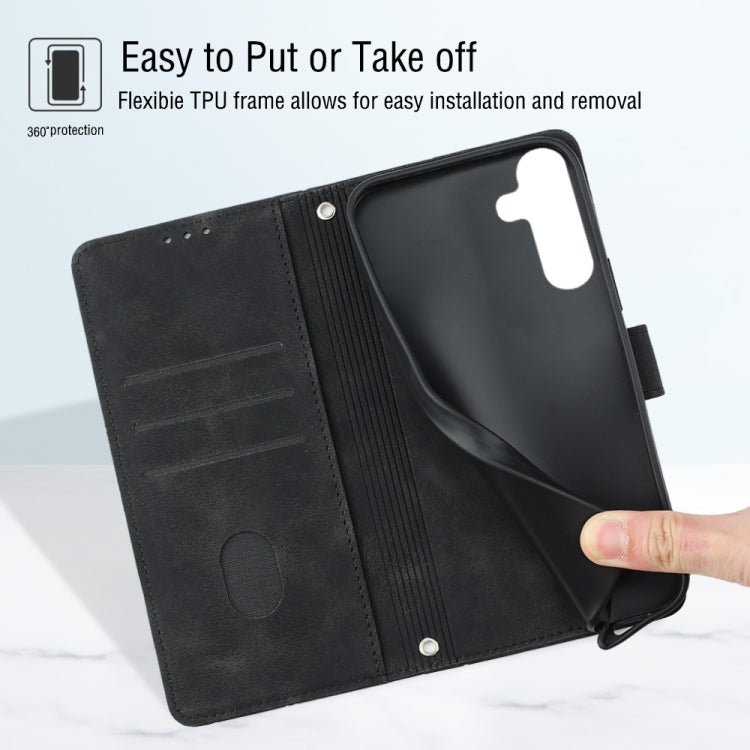 For Samsung Galaxy A25 5G / A24 Skin-feel Embossed Leather Phone Case
