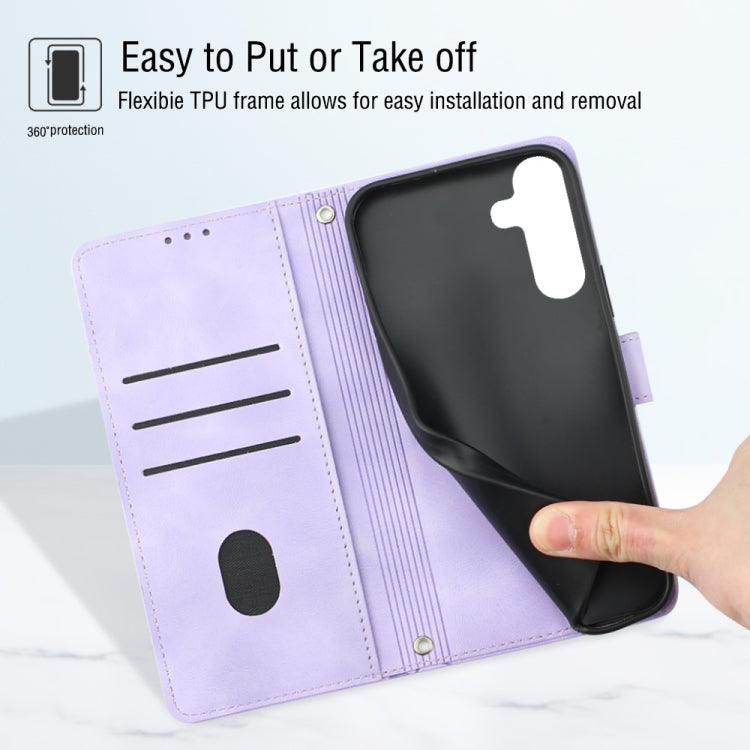 For Samsung Galaxy S23 FE 5G Skin-feel Embossed Leather Phone Case