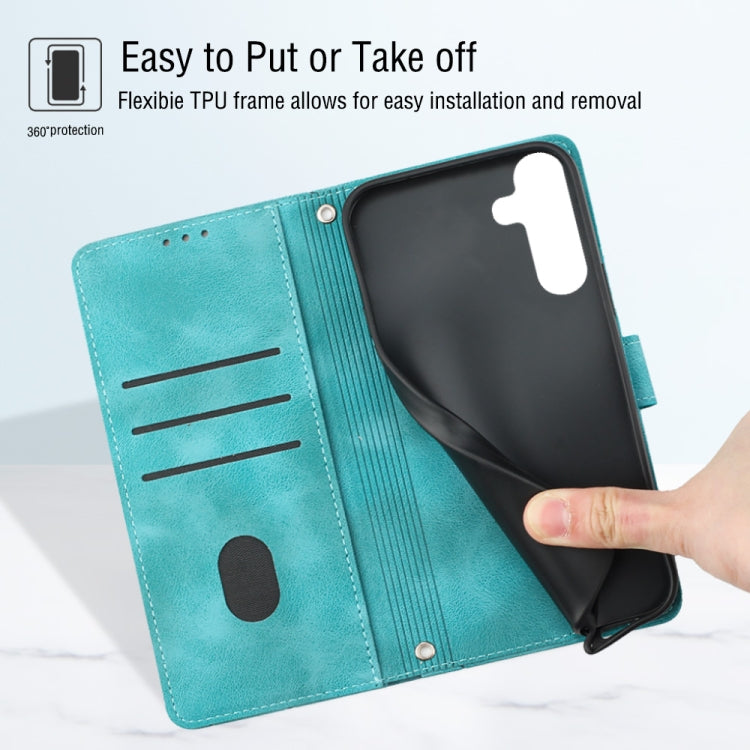 For Samsung Galaxy S23 FE 5G Skin-feel Embossed Leather Phone Case