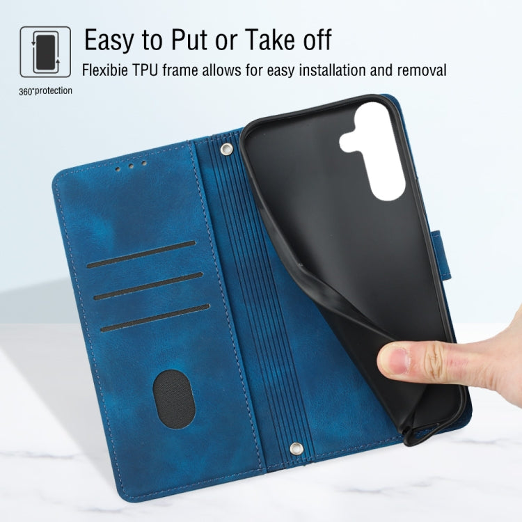 For Samsung Galaxy S23 FE 5G Skin-feel Embossed Leather Phone Case
