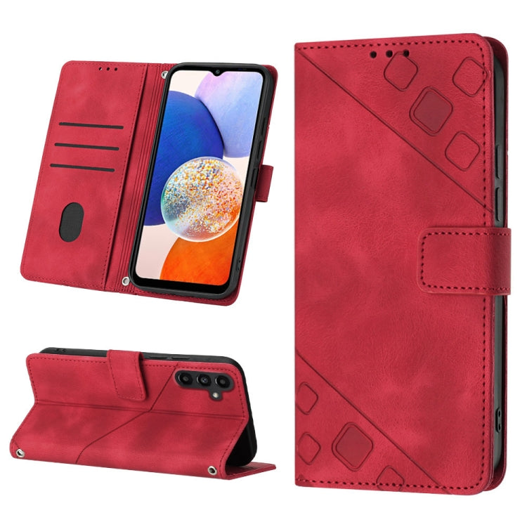 For Samsung Galaxy S23 FE 5G Skin-feel Embossed Leather Phone Case