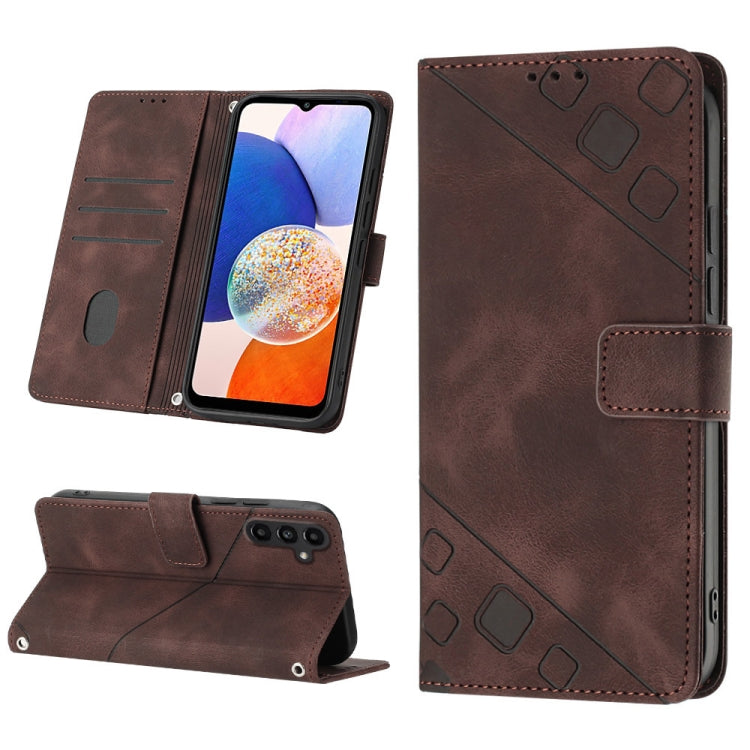 For Samsung Galaxy S23 FE 5G Skin-feel Embossed Leather Phone Case