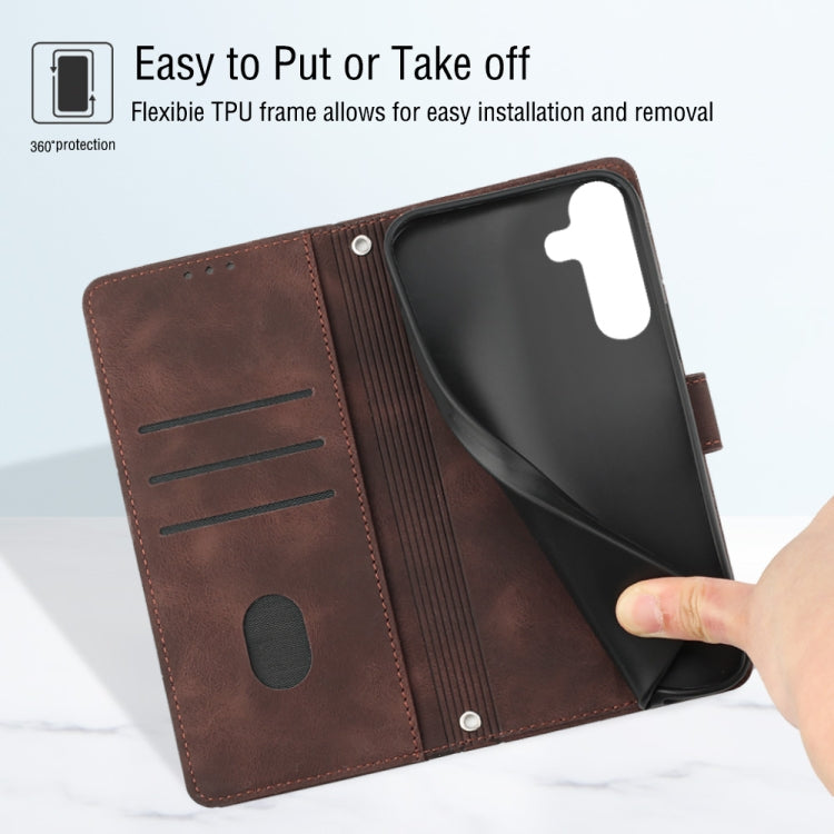 For Samsung Galaxy S23 FE 5G Skin-feel Embossed Leather Phone Case