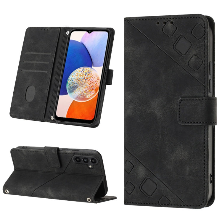 For Samsung Galaxy S23 FE 5G Skin-feel Embossed Leather Phone Case