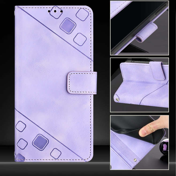For Samsung Galaxy M62 Skin-feel Embossed Leather Phone Case