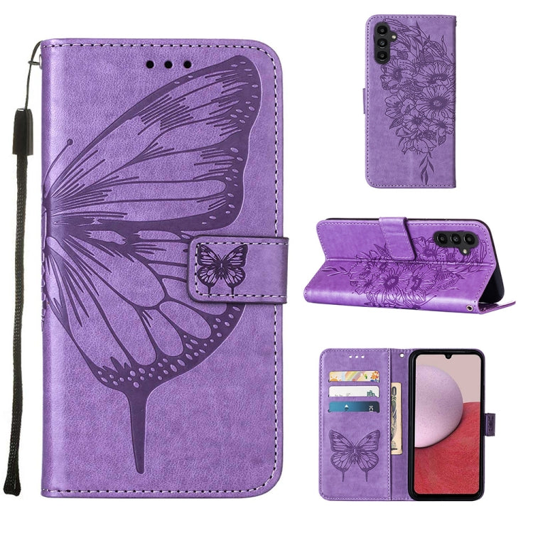 For Samsung Galaxy A25 5G / A24 Embossed Butterfly Leather Phone Case