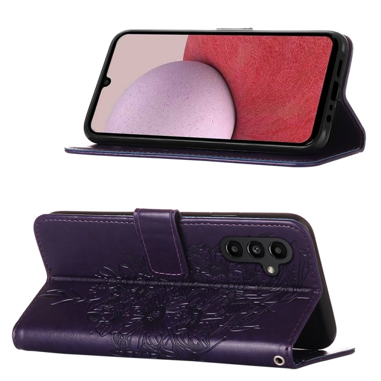 For Samsung Galaxy A25 5G / A24 Embossed Butterfly Leather Phone Case