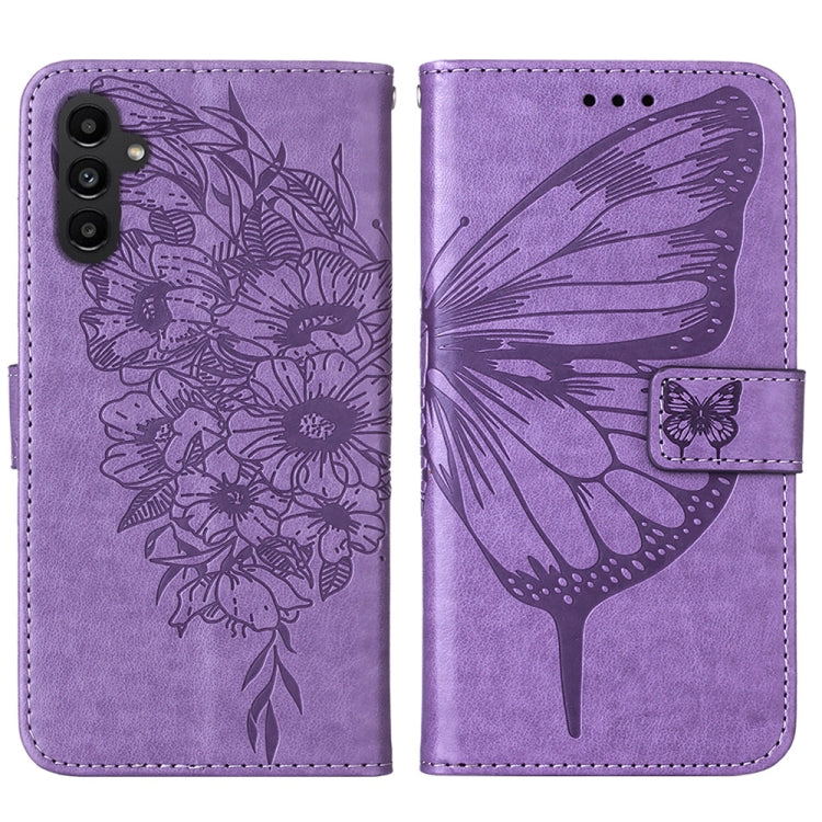 For Samsung Galaxy S23 FE 5G Embossed Butterfly Leather Phone Case