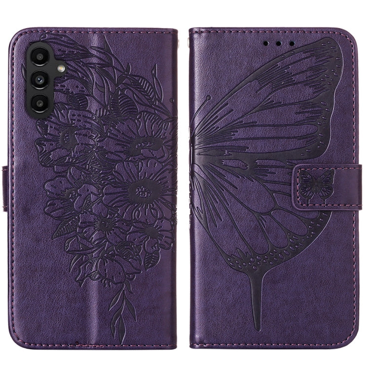 For Samsung Galaxy S23 FE 5G Embossed Butterfly Leather Phone Case