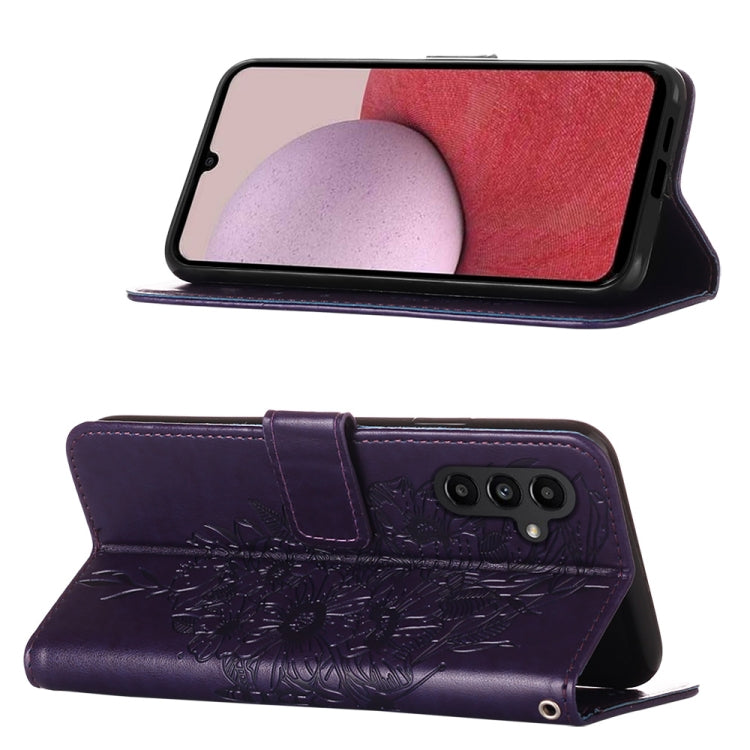 For Samsung Galaxy S23 FE 5G Embossed Butterfly Leather Phone Case
