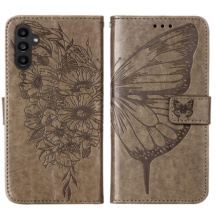 For Samsung Galaxy A24 4G Embossed Butterfly Leather Phone Case