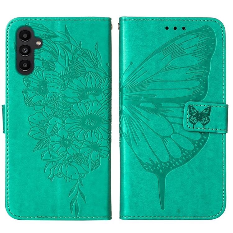 For Samsung Galaxy A24 4G Embossed Butterfly Leather Phone Case