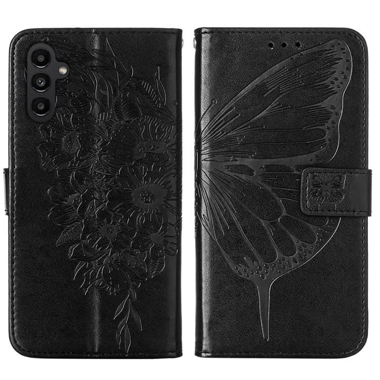 For Samsung Galaxy A24 4G Embossed Butterfly Leather Phone Case
