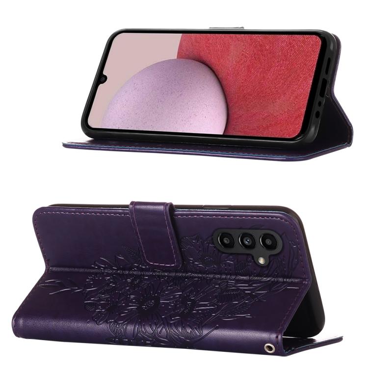 For Samsung Galaxy A24 4G Embossed Butterfly Leather Phone Case