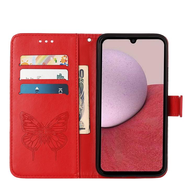 For Samsung Galaxy A24 4G Embossed Butterfly Leather Phone Case