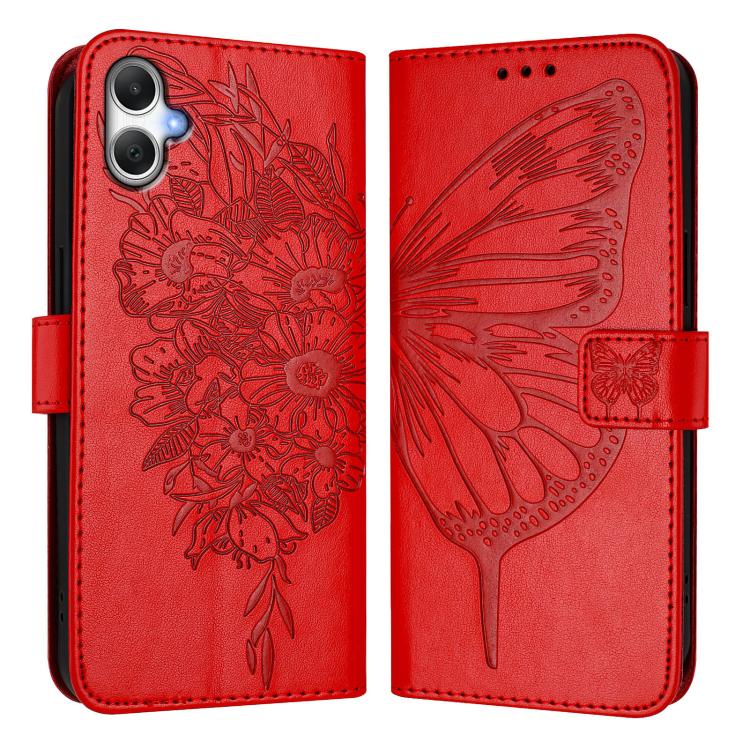 For Samsung Galaxy A07 4G Embossed Butterfly Leather Phone Case