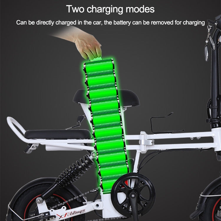 Adiman A1 Adult Folding Electric Bicycle Mini Scooter Three Seats Electromobile with Power Display Screen & LED Front Light & 25A Lithium Battery