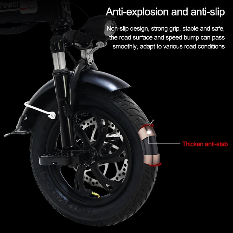 Adiman A1 Adult Folding Electric Bicycle Mini Scooter Three Seats Electromobile with Power Display Screen & LED Front Light & 25A Lithium Battery