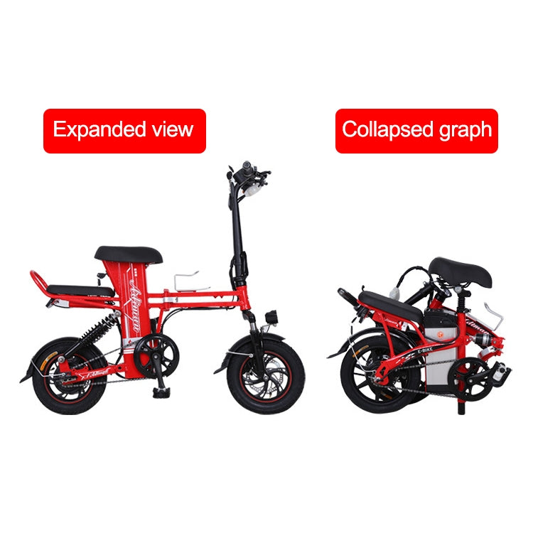 Adiman A1 Adult Folding Electric Bicycle Mini Scooter Three Seats Electromobile with Power Display Screen & LED Front Light & 25A Lithium Battery