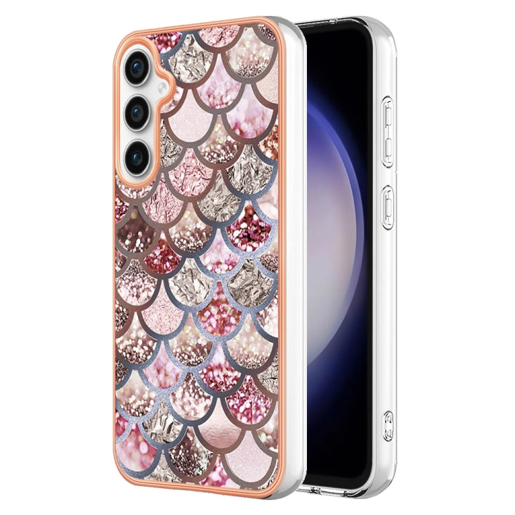 For Samsung Galaxy S23 FE 5G Electroplating IMD TPU Phone Case(Pink Scales)