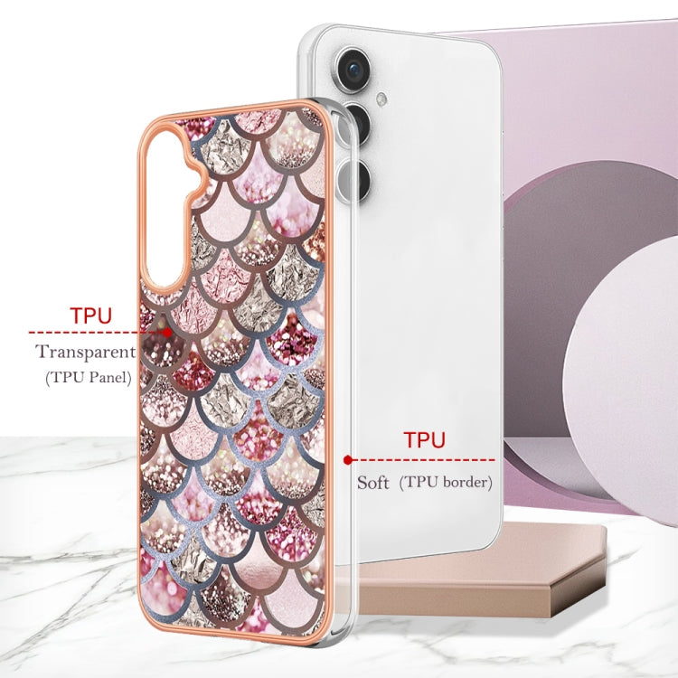 For Samsung Galaxy S23 FE 5G Electroplating IMD TPU Phone Case(Pink Scales)