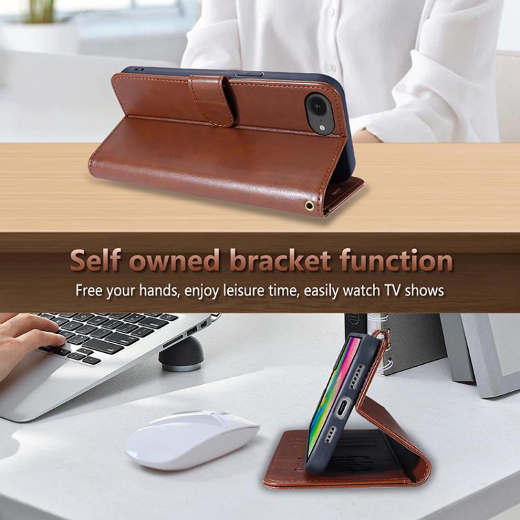 For iPhone 17e / 16e AZNS Sheepskin Texture Flip Leather Phone Case