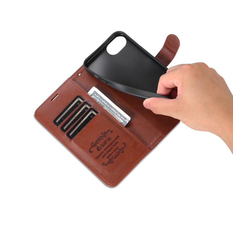 For iPhone 17e / 16e AZNS Sheepskin Texture Flip Leather Phone Case