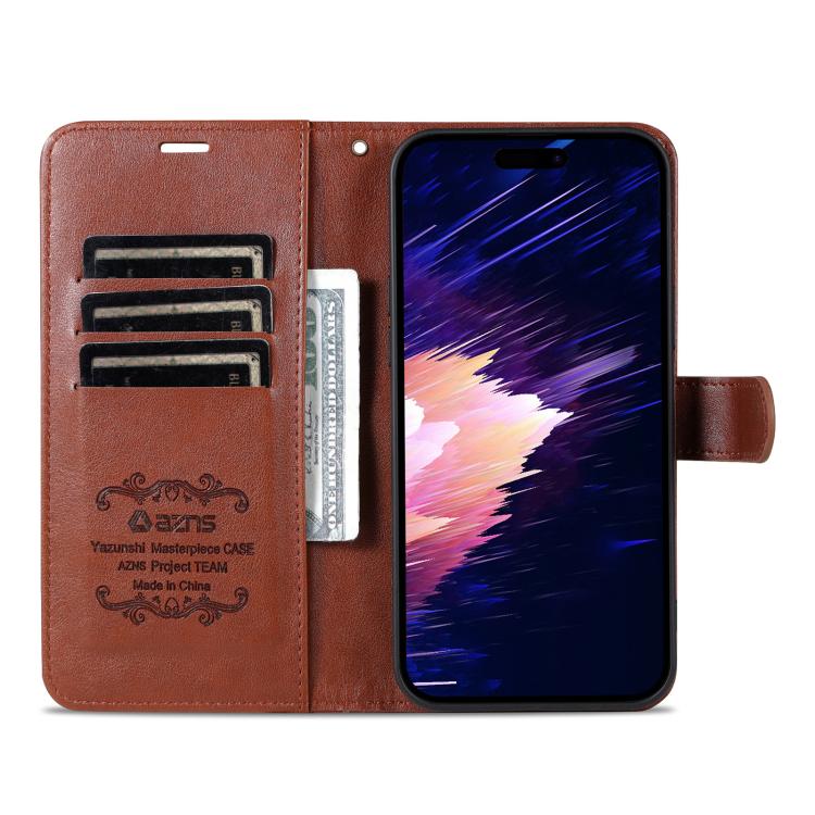 For iPhone 17 Pro Max AZNS Sheepskin Texture Flip Leather Phone Case