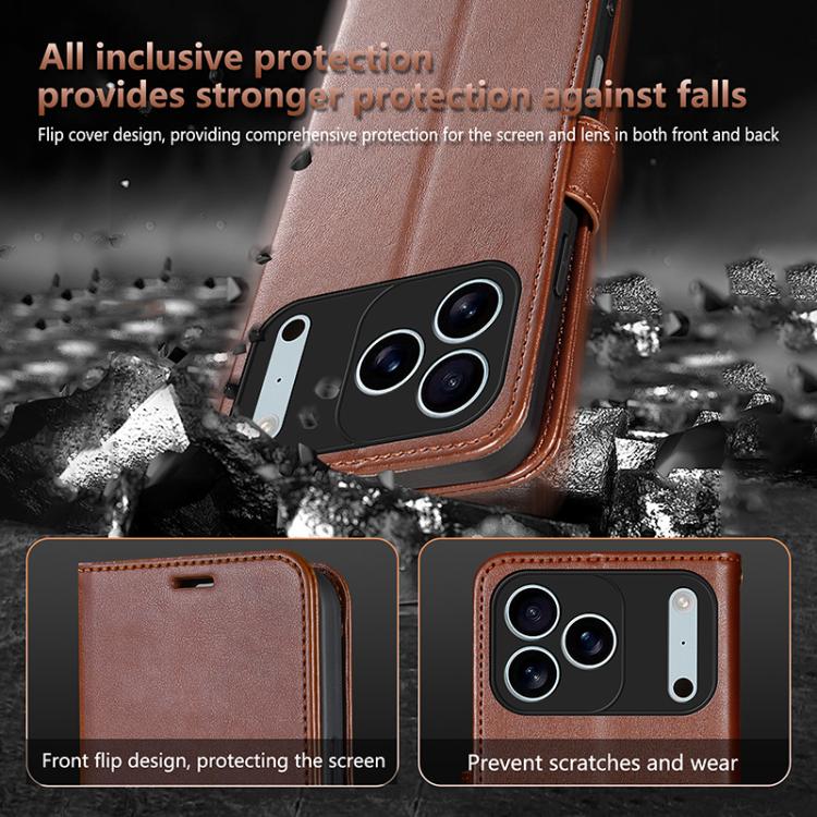 For iPhone 17 Pro AZNS Sheepskin Texture Flip Leather Phone Case