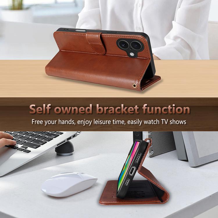 For iPhone 17 AZNS Sheepskin Texture Flip Leather Phone Case
