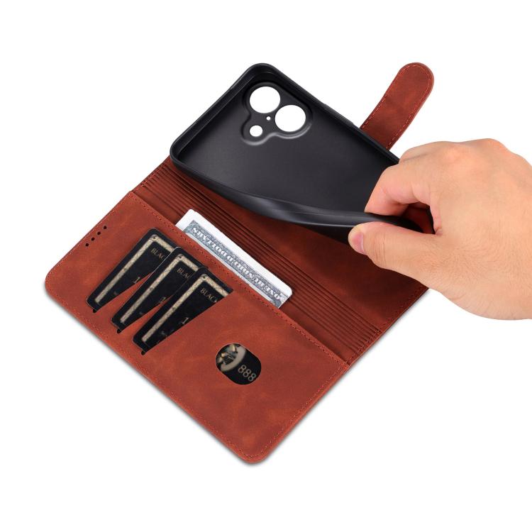 For iPhone 17 AZNS Skin Feel Calf Texture Flip Leather Phone Case