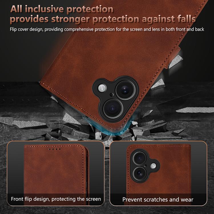 For iPhone 17 AZNS Skin Feel Calf Texture Flip Leather Phone Case