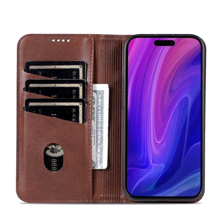 For iPhone 16 Pro Max AZNS Magnetic Calf Texture Flip Leather Phone Case