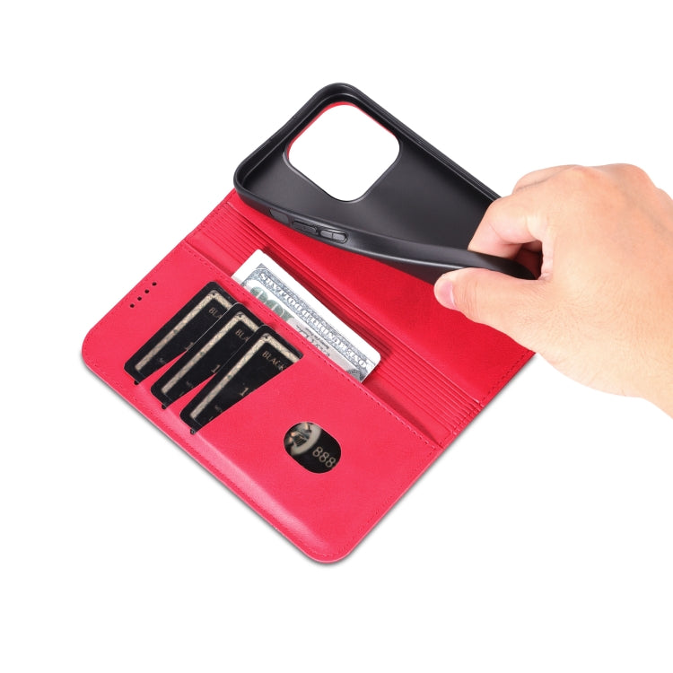 For iPhone 16 Pro Max AZNS Magnetic Calf Texture Flip Leather Phone Case