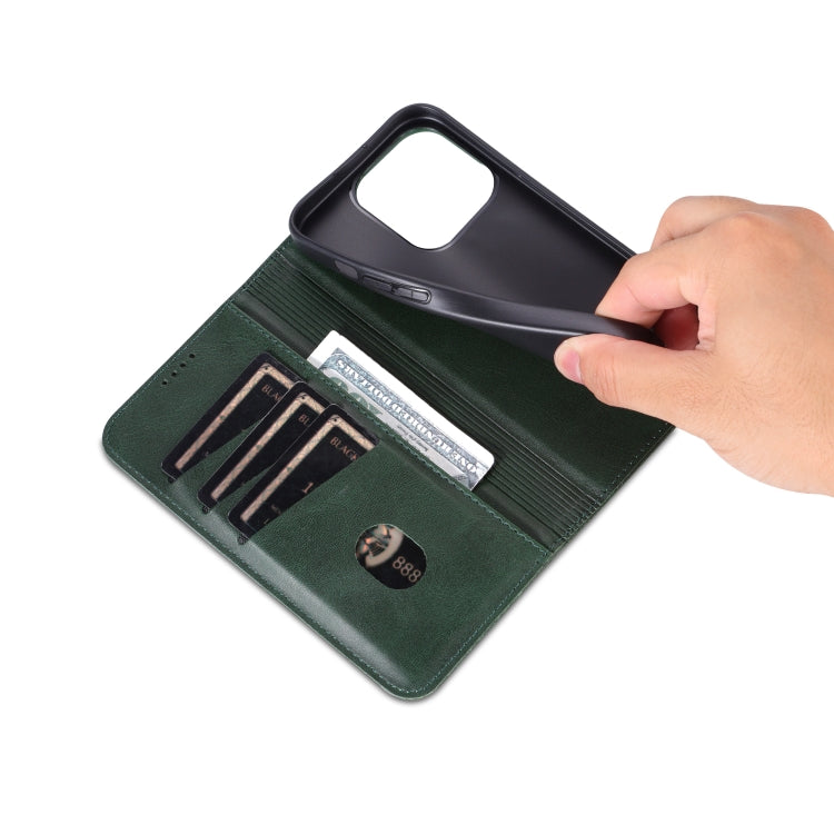 For iPhone 16 Pro Max AZNS Magnetic Calf Texture Flip Leather Phone Case