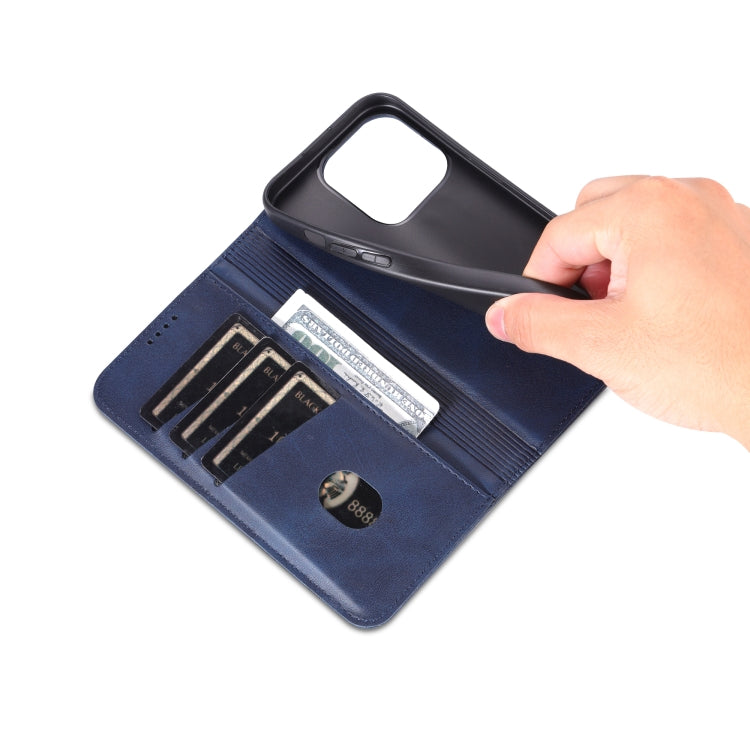 For iPhone 16 Pro Max AZNS Magnetic Calf Texture Flip Leather Phone Case
