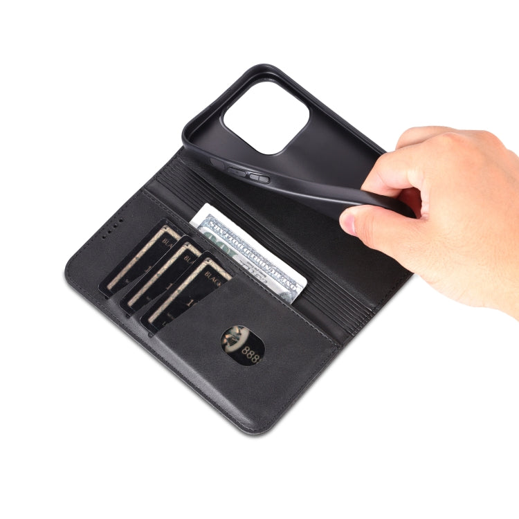 For iPhone 16 Pro Max AZNS Magnetic Calf Texture Flip Leather Phone Case
