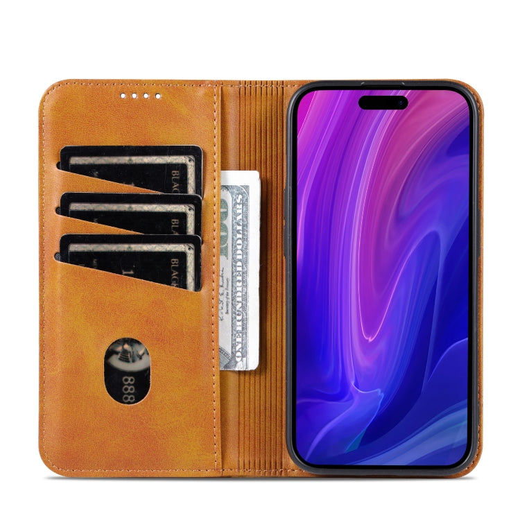 For iPhone 16 Pro AZNS Magnetic Calf Texture Flip Leather Phone Case