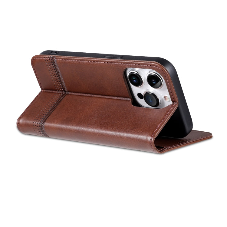 For iPhone 16 Pro AZNS Magnetic Calf Texture Flip Leather Phone Case