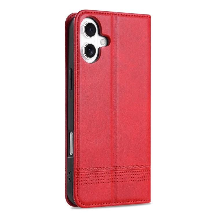 For iPhone 16 AZNS Magnetic Calf Texture Flip Leather Phone Case