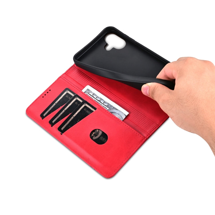 For iPhone 16 AZNS Magnetic Calf Texture Flip Leather Phone Case