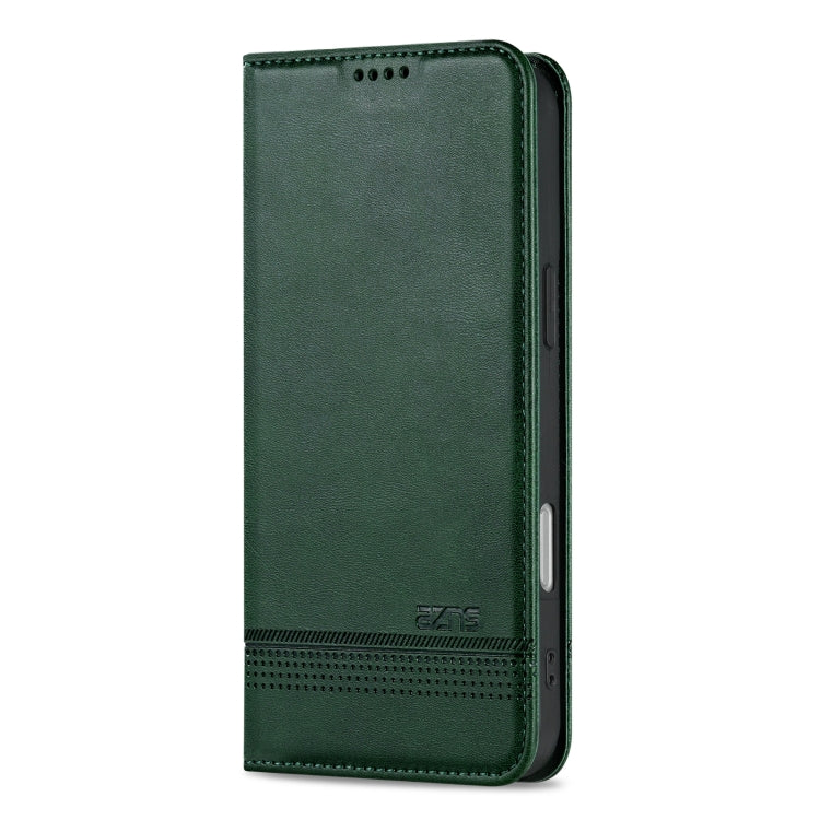 For iPhone 16 AZNS Magnetic Calf Texture Flip Leather Phone Case