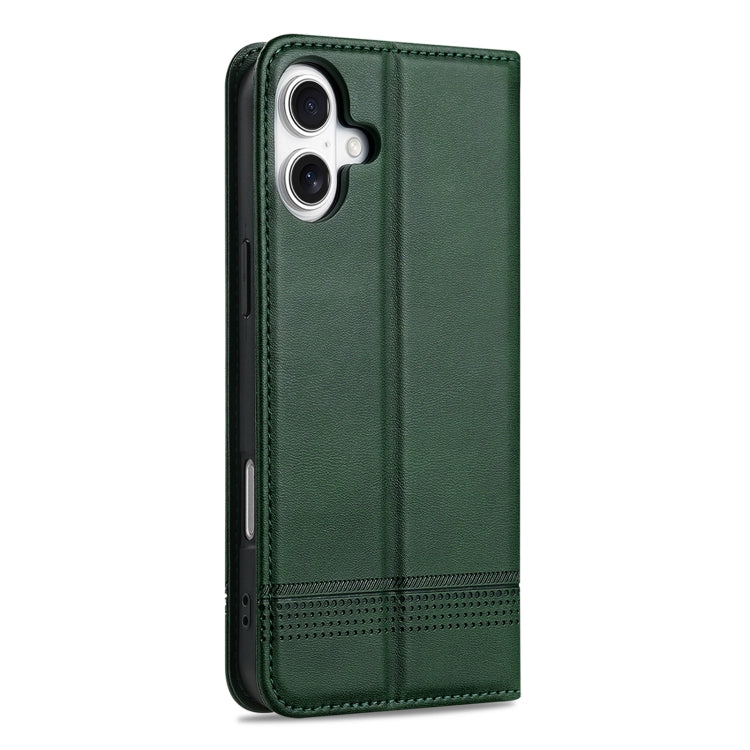 For iPhone 16 AZNS Magnetic Calf Texture Flip Leather Phone Case