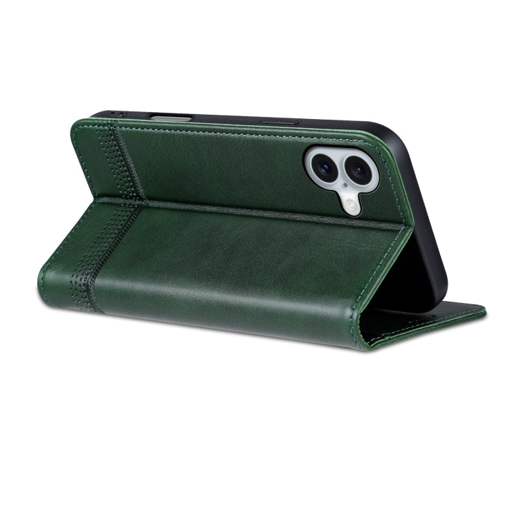 For iPhone 16 AZNS Magnetic Calf Texture Flip Leather Phone Case