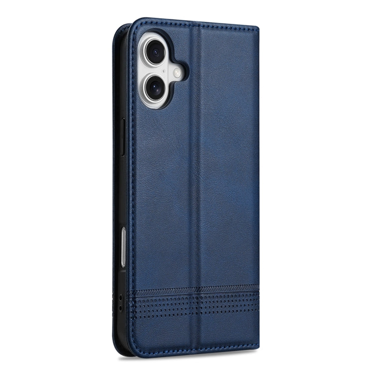 For iPhone 16 AZNS Magnetic Calf Texture Flip Leather Phone Case