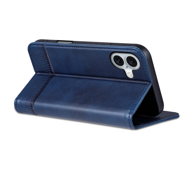 For iPhone 16 AZNS Magnetic Calf Texture Flip Leather Phone Case