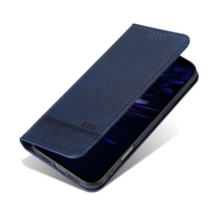 For iPhone 16 AZNS Magnetic Calf Texture Flip Leather Phone Case