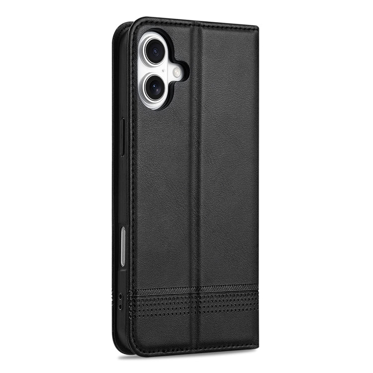 For iPhone 16 AZNS Magnetic Calf Texture Flip Leather Phone Case