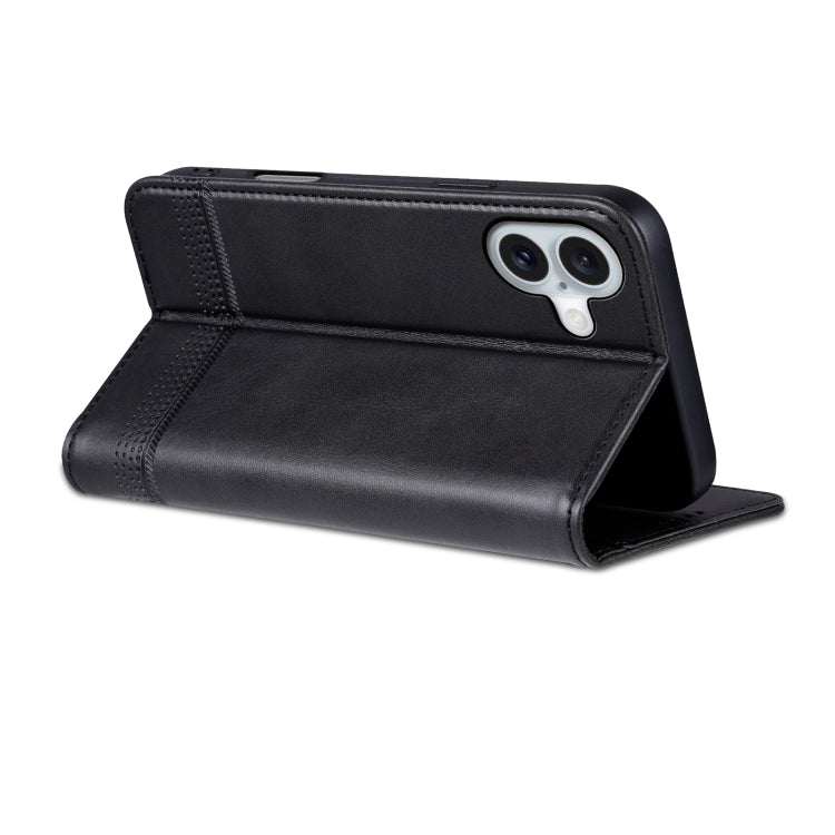 For iPhone 16 AZNS Magnetic Calf Texture Flip Leather Phone Case