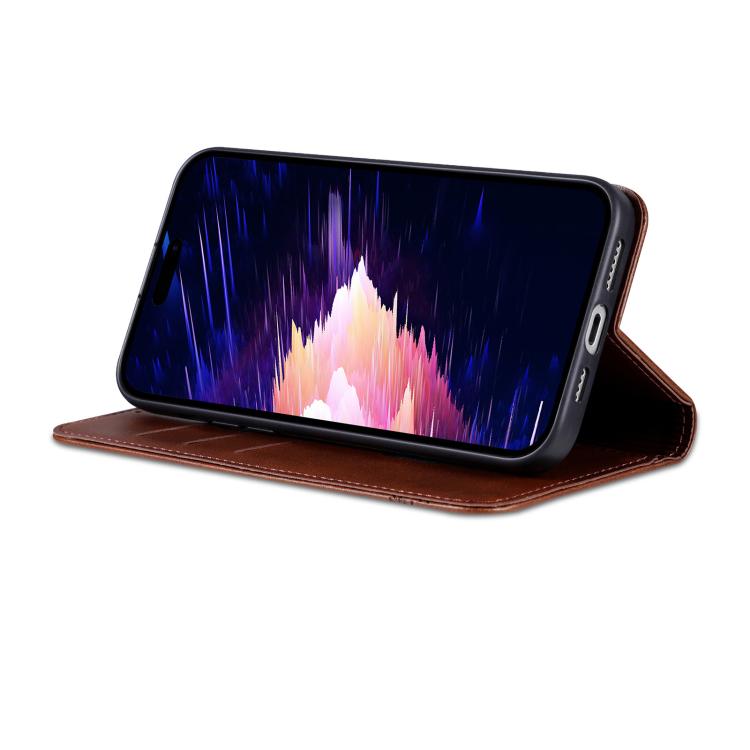 For iPhone 17e / 16e AZNS Magnetic Calf Texture Flip Leather Phone Case